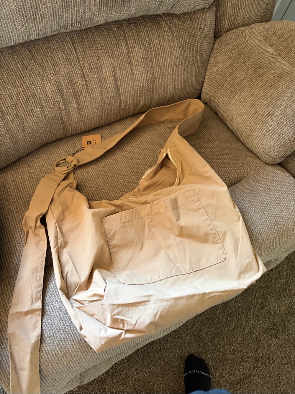Thread Slouchy Bag Beige Crossbody Tote Bag